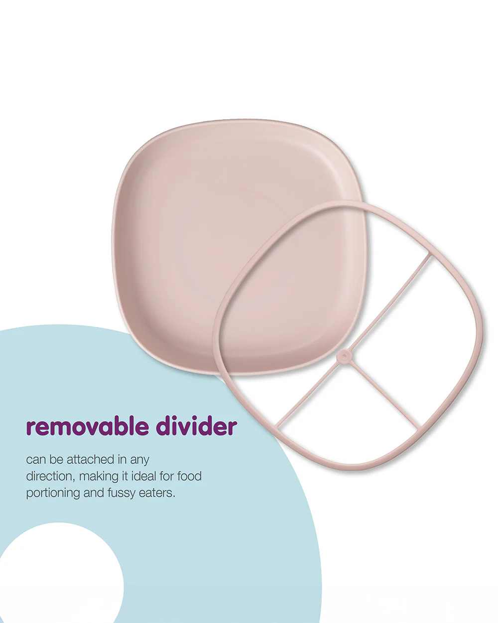 b.box 2 in 1 Suction Plate-3 Divided Sections-BPA Free-Blush Peach-For Feeding Infants - Image 5