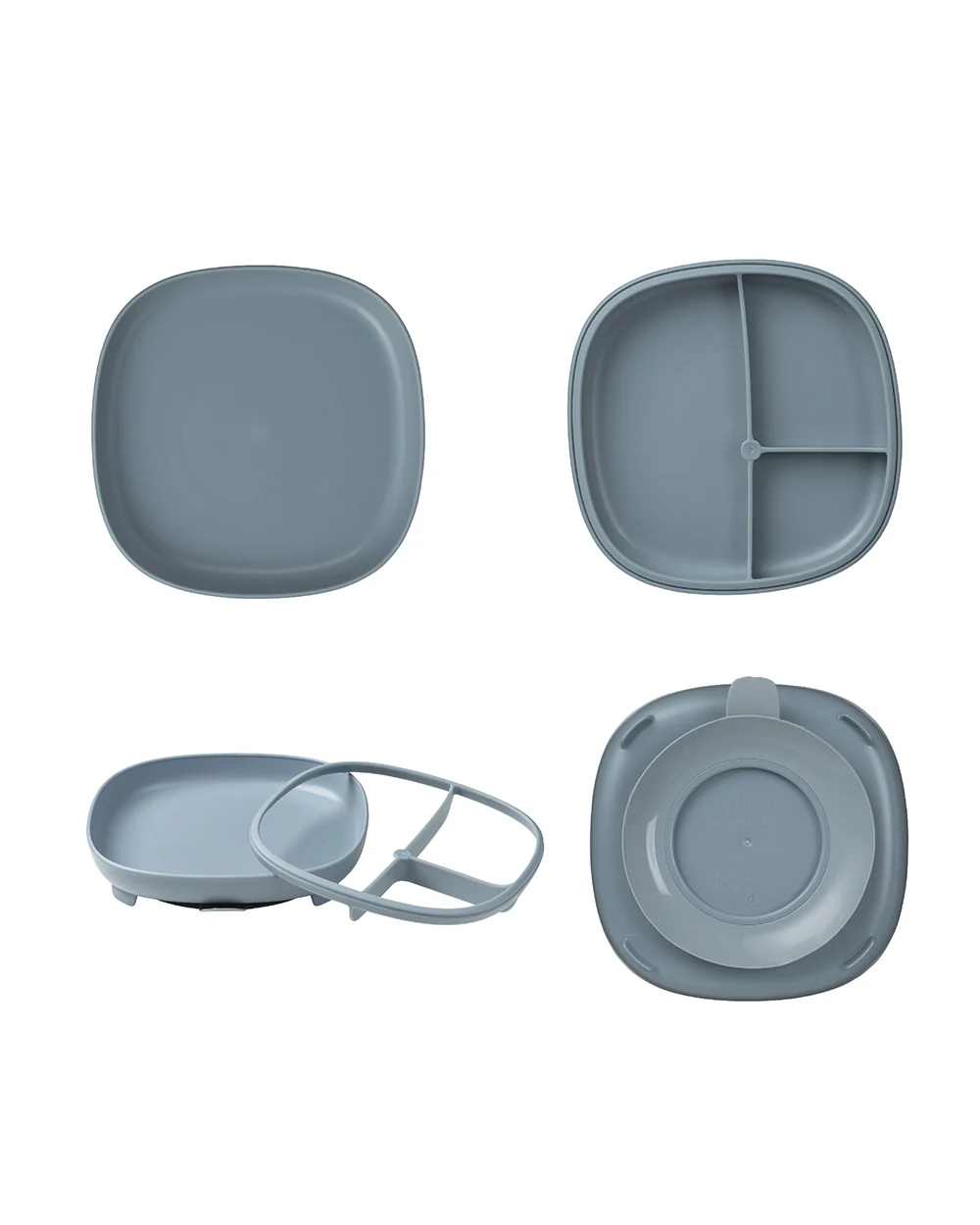 b.box 2 in 1 Suction Plate-3 Divided Sections-BPA Free-Ocean Blue-For Feeding Infants - Image 3