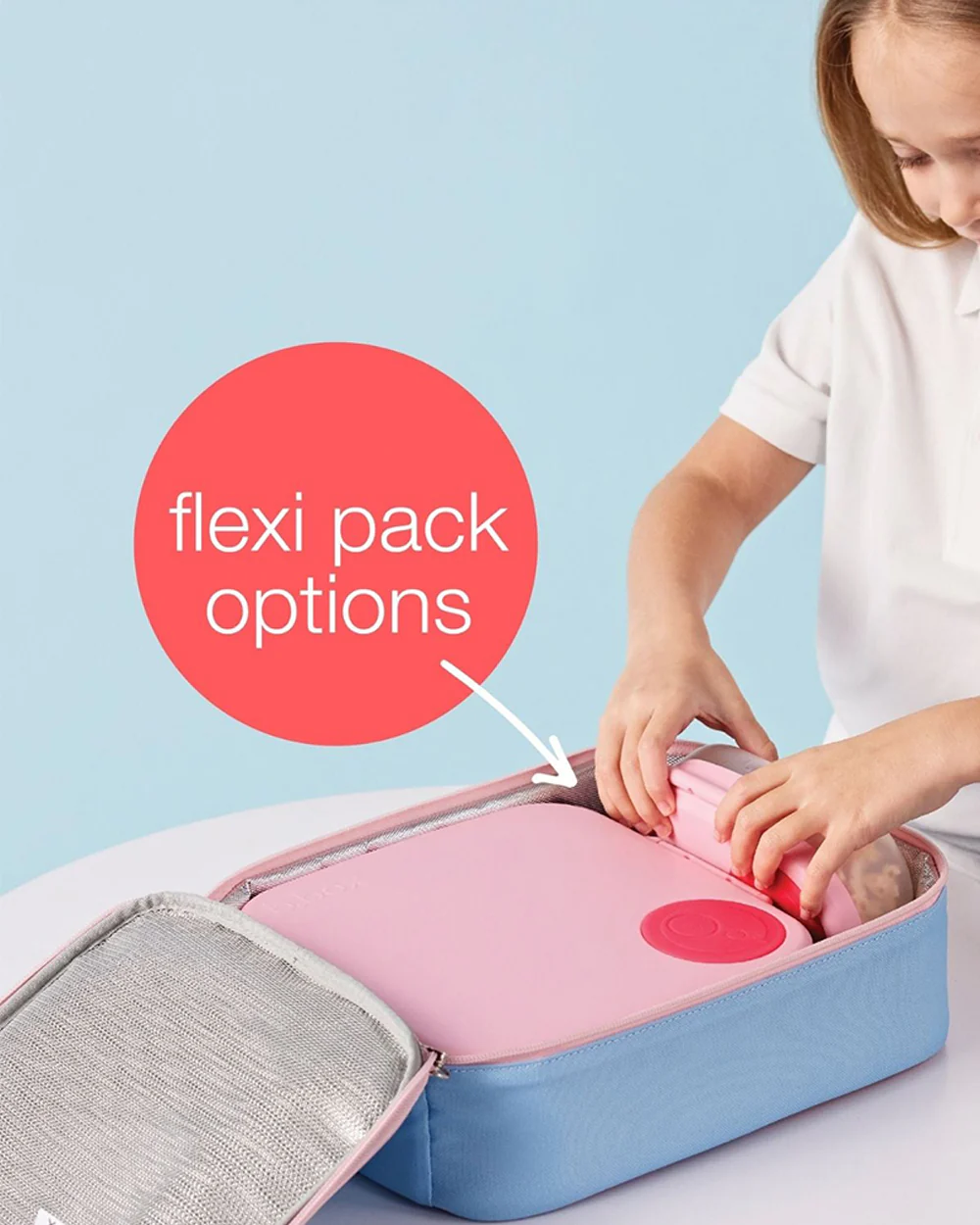 b.box Flexi Insulated Lunch Bag-Zip Closure-Carry Handle-Morning Sky Blue-For Feeding Infants - Image 7