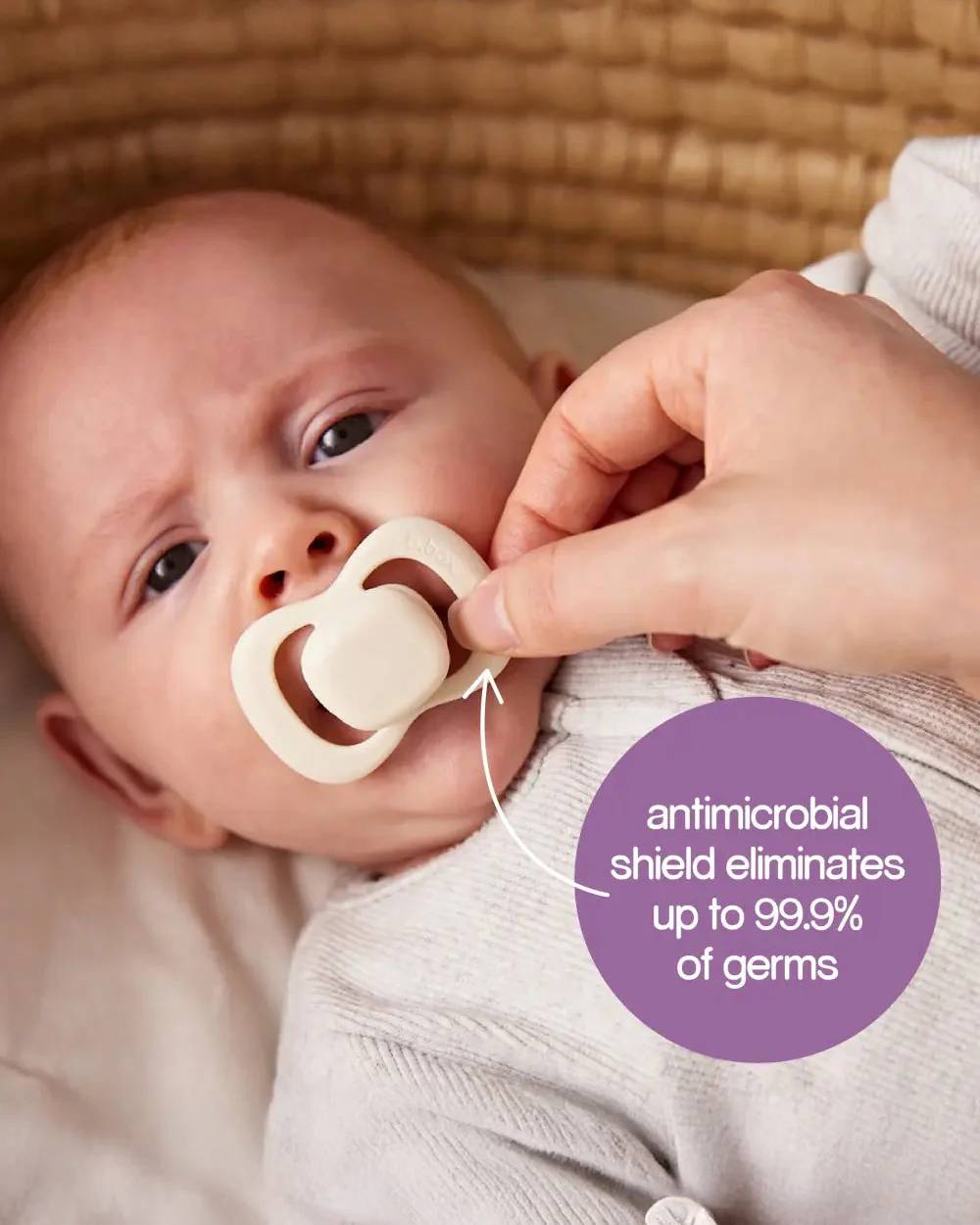 b.box Glow Pacifier Ergonomic Teat & Shield Design-Pack of 2-Blush & Latte - Image 4