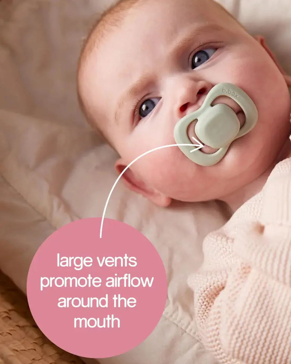 b.box Glow Pacifier Ergonomic Teat & Shield Design-Pack of 2-Blush & Latte - Image 6