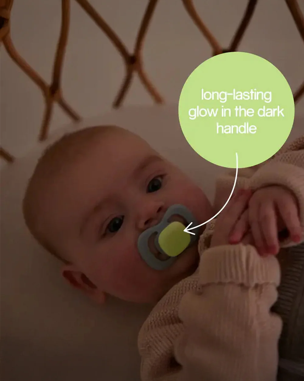 b.box Glow Pacifier Ergonomic Teat & Shield Design-Pack of 2-Sky & Sage - Image 2