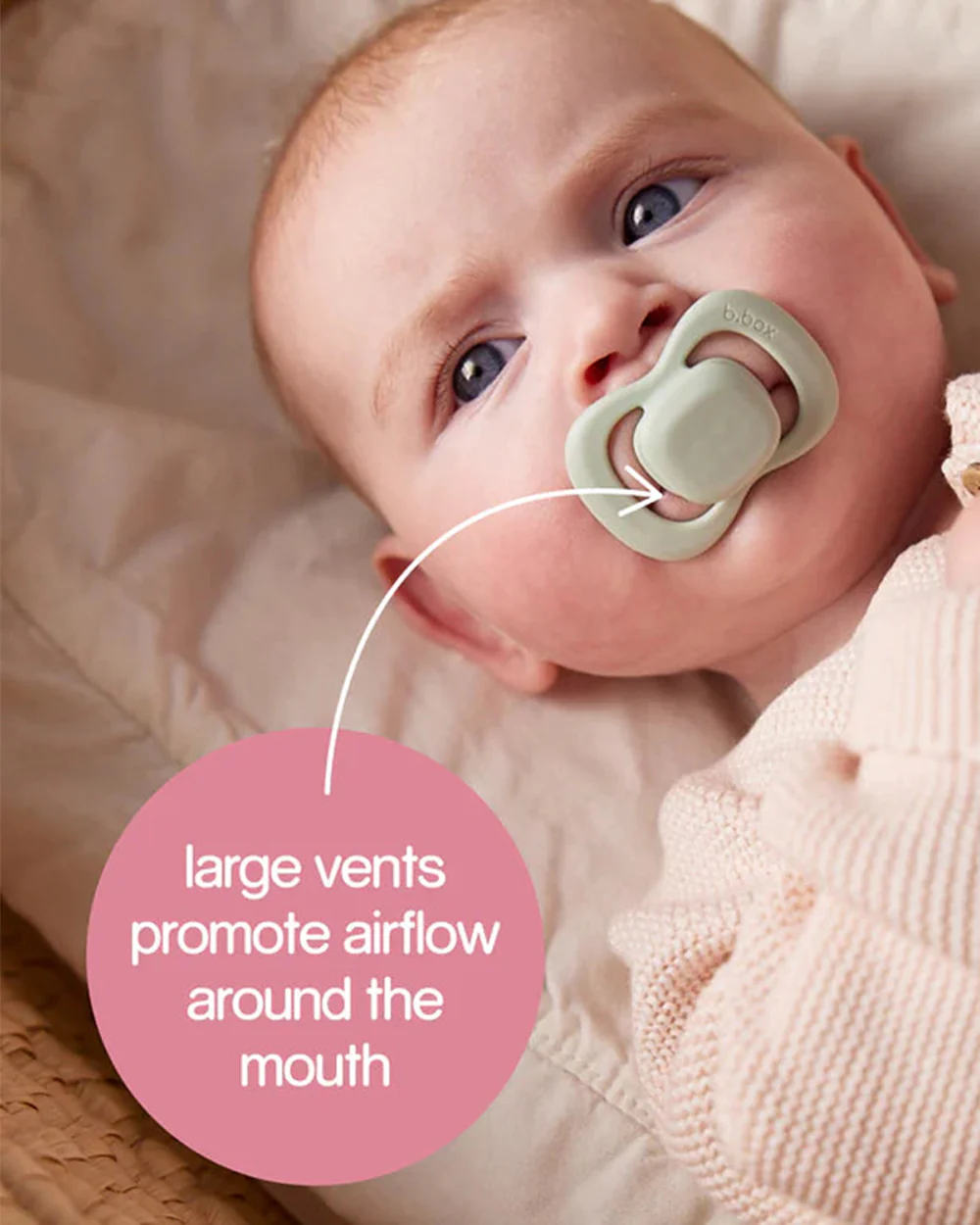 b.box Pacifier Intuitive Symmetrical Silicone Teat-Pack of 2-Ocean & Sky - Image 2