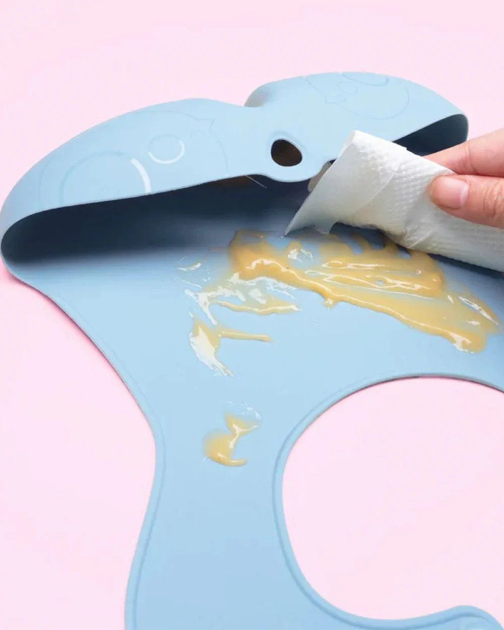 b.box Silicone Bib-Crumb Catcher-Adjustable Neck Closure-Snap Button-Sage-For Infants - Image 10