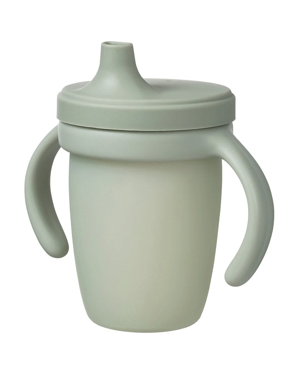 b.box Silicone Spout Cup-With Removable Easy Grip Handles & Leakproof Lid-Translucent Water Level Monitor-Sage Green-240 ml - Image 2