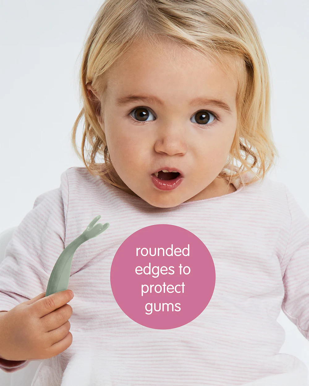 b.box Toddler Cutlery Set Spoon and Fork-Easy Grip Handle-BPA Free-Latte-Set of 2 - Image 4