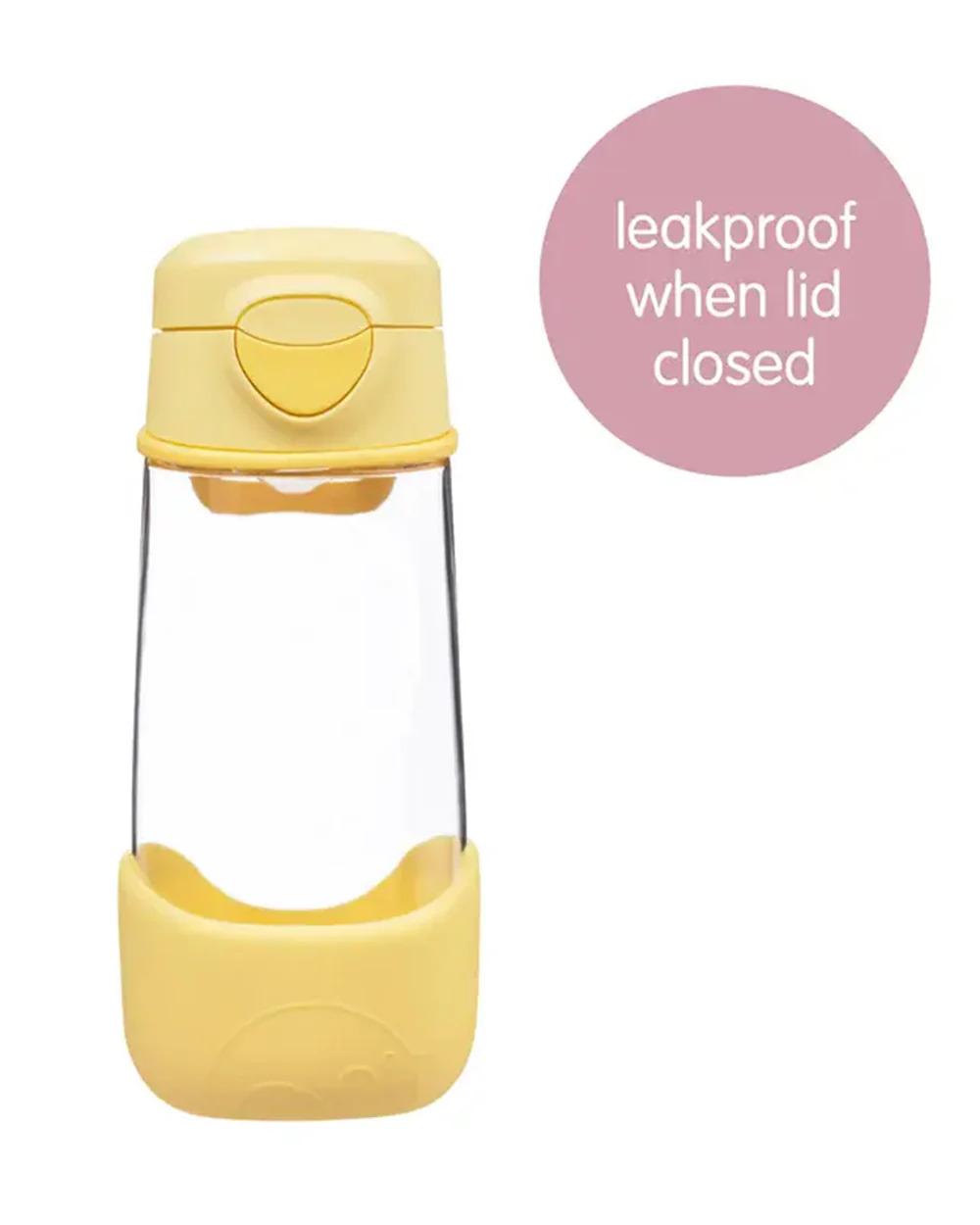 b.box Tritan Sport Spout Drink Bottle-With Easy Push Button & Ergonomic Triangular Shape-Lemon Twist Yellow-450 ml - Image 2