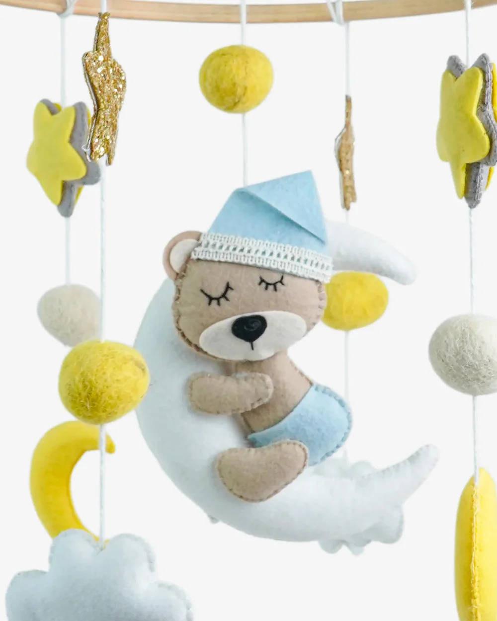 Babble Wrap Cot Mobile-Dreaming Teddy Bear-Stimulates Baby's Visual Senses-For Calm Baby Sleep - Image 3