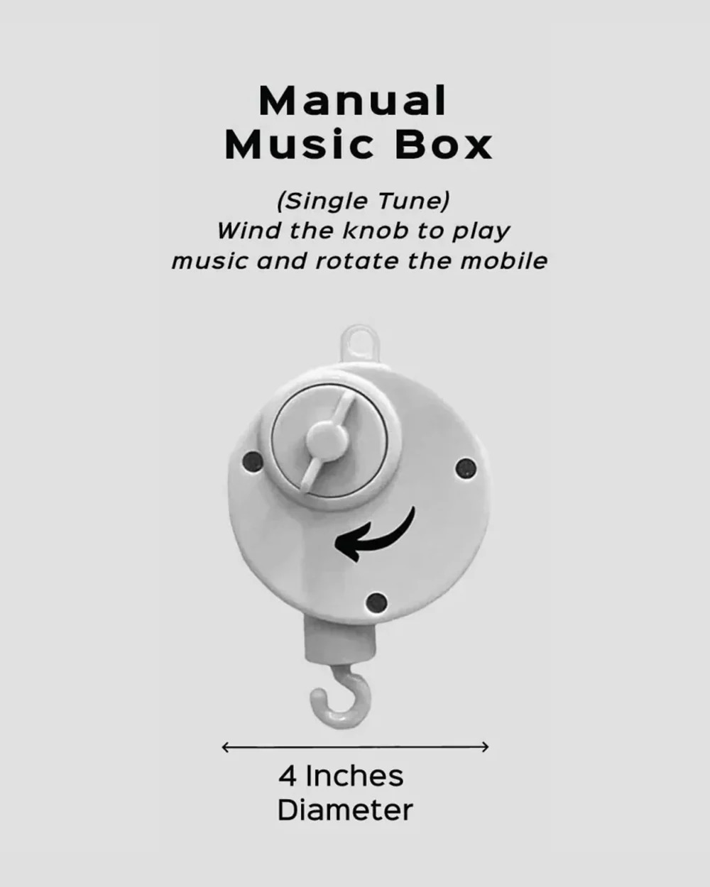Babble Wrap Manual Music Box with Cot Mobile Arm