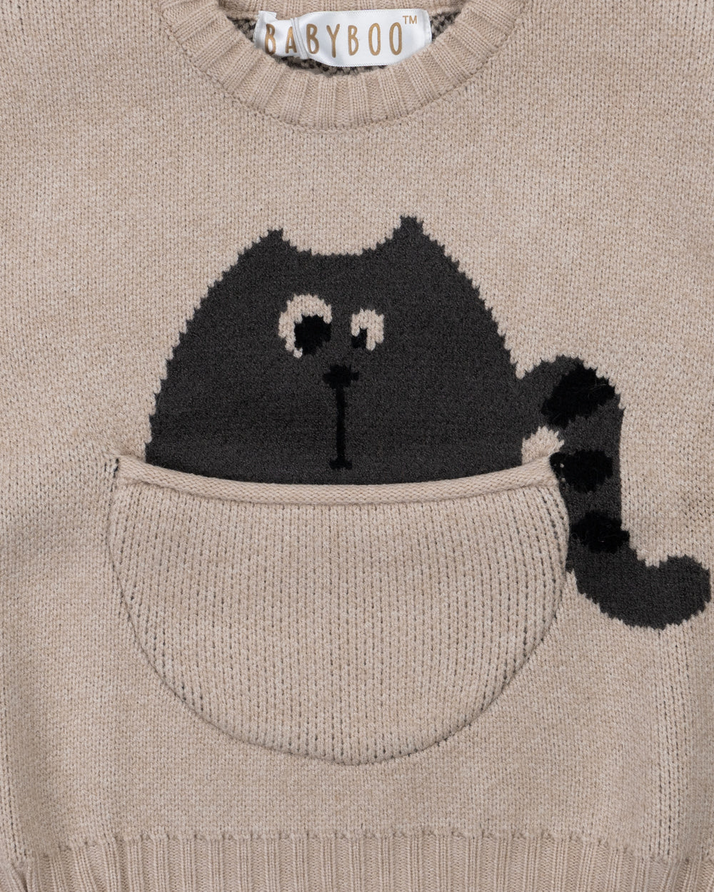 Baby Boo Beige Kimberly Winter Wear Sweatshirt-Printed-Knitted Wool-For Infants - Image 3
