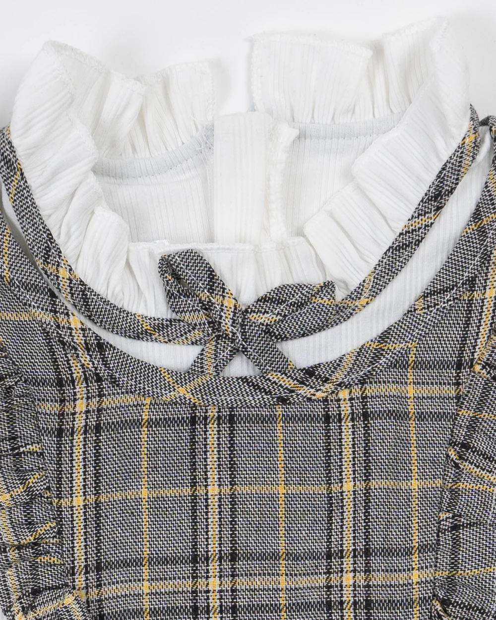 Baby Boo Black & White Akiyah Frock Dress-Checkered-Cotton-For Infants - Image 3