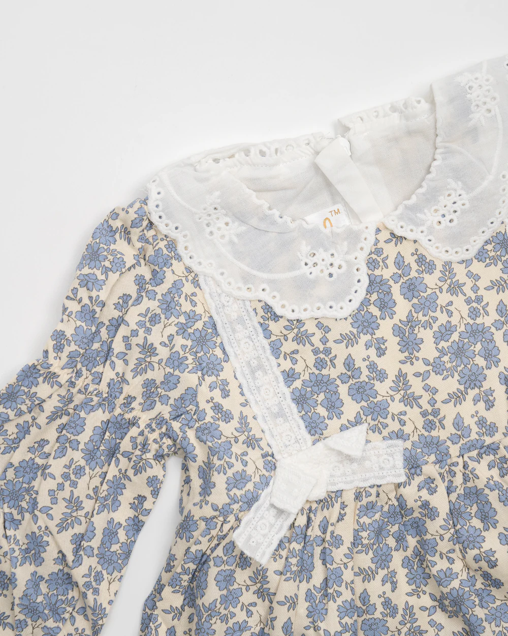 Baby Boo Blue Hannah Floral Frock Dress-Printed-Cotton-For Infants - Image 3