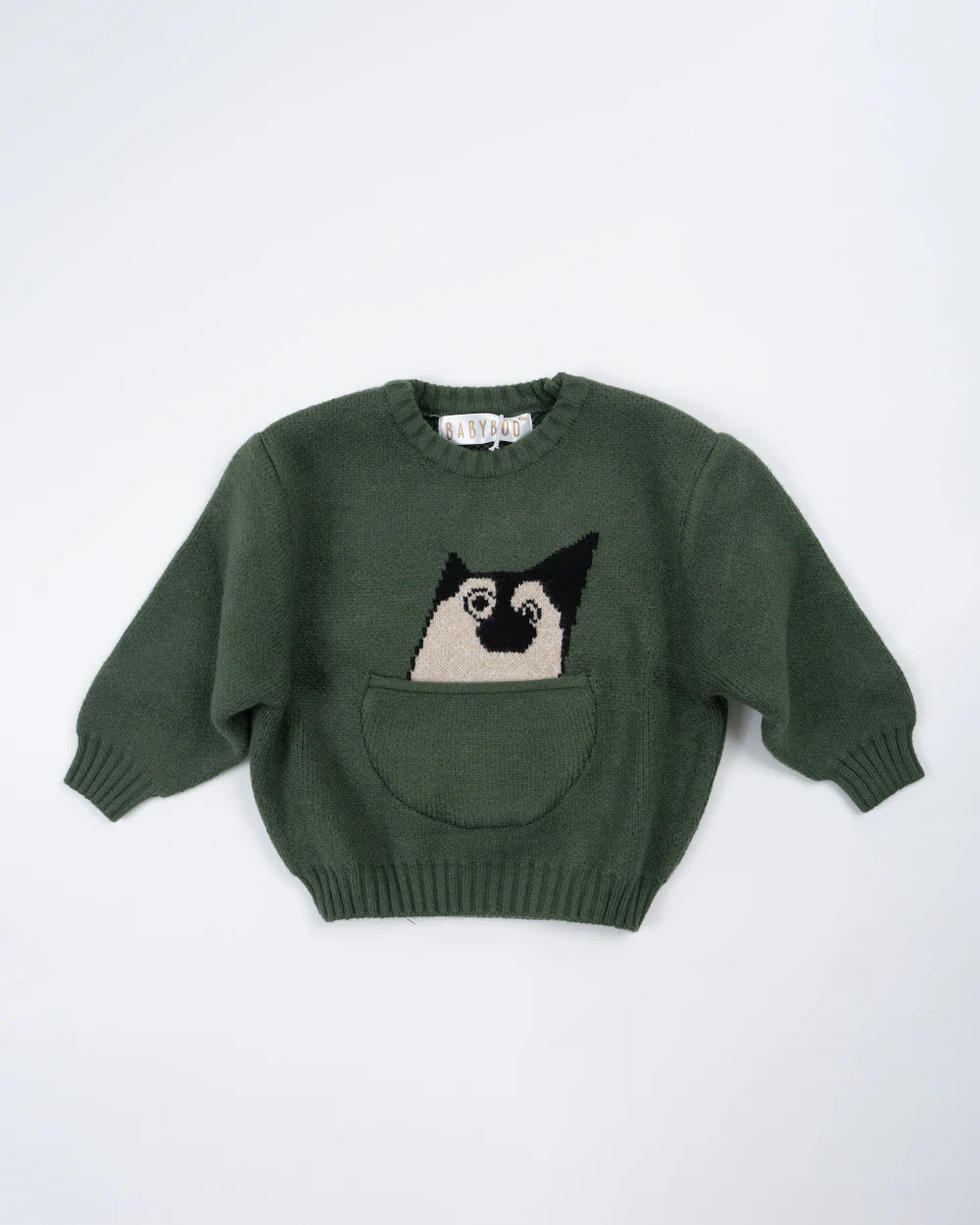 Baby Boo Green Kimberly Winter Wear Sweatshirt-Printed-Knitted Wool-For Infants