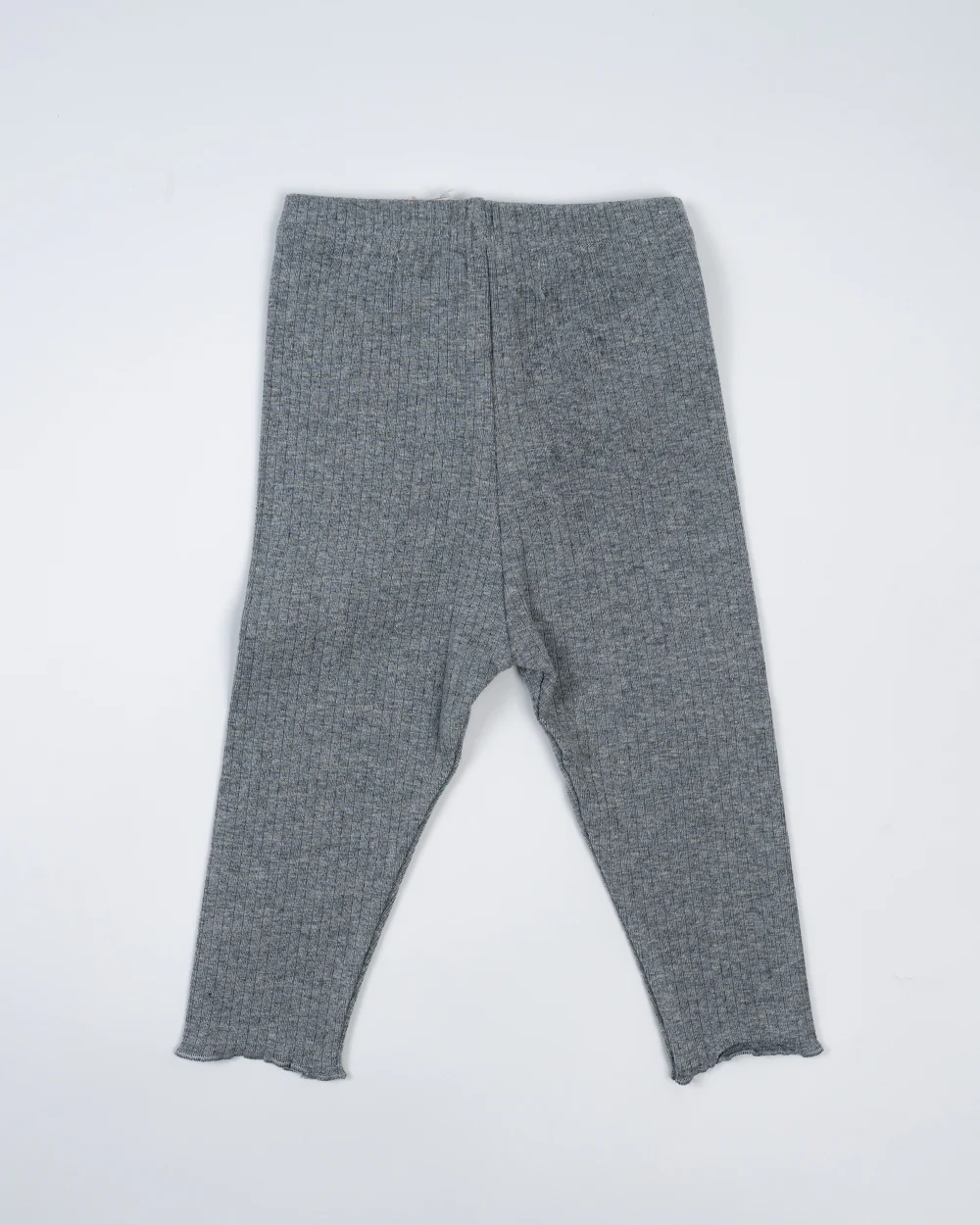 Baby Boo Grey Ruby Ribbed Leggings-Solid-Knit-For Infants - Image 2