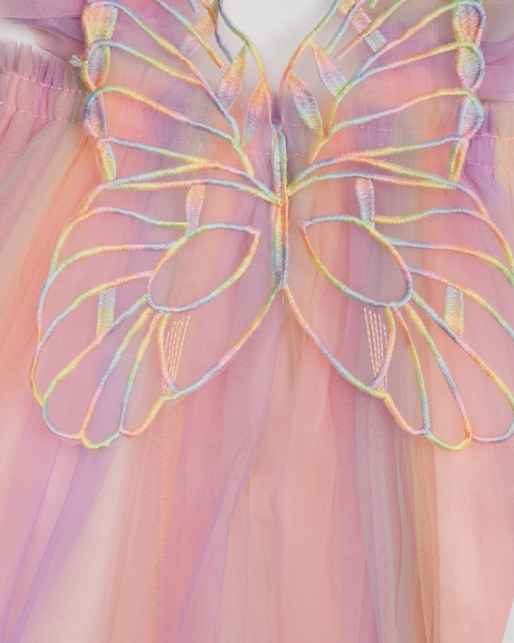 Baby Boo Lavender Zoey Butterfly Frock Dress-Solid-Tulle-For Infants - Image 3