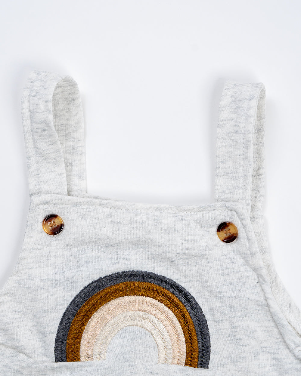Baby Boo Light Grey Rainbow Romper-Solid-Knitted-For Infants - Image 4