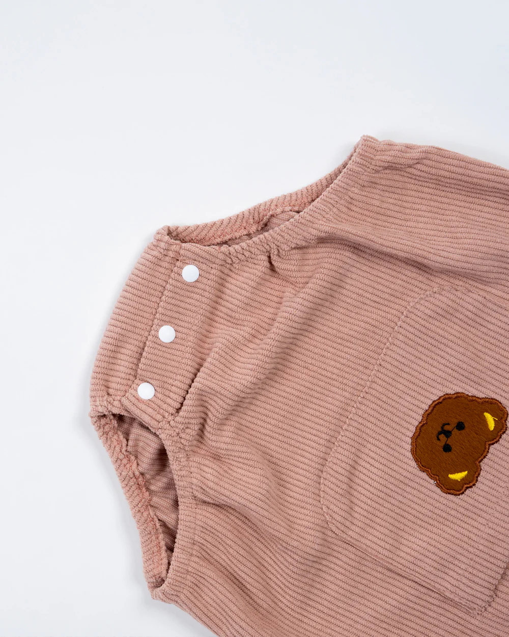 Baby Boo Peach Atlas Romper-Printed-Corduroy-For Infants - Image 5