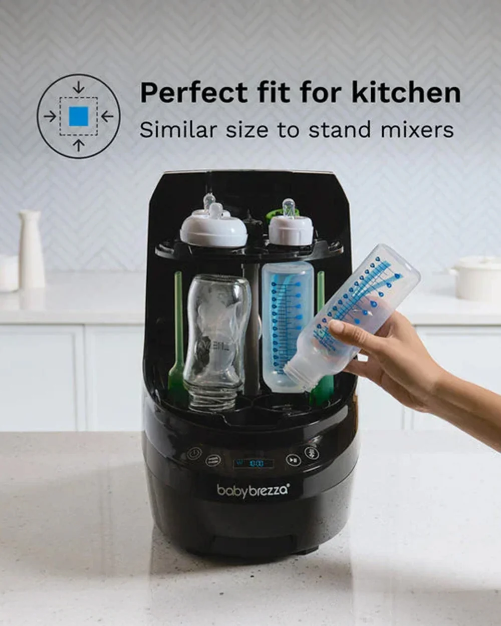 Baby Brezza Bottle Washer Pro-With Sterilizing & Drying Function-6 Cleaning Modes-Includes 60 Detergent Tablets-4 Bottles Capacity-Black - Image 7