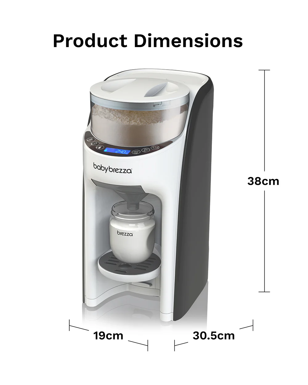 Baby Brezza Formula Pro Advanced Formula Dispenser-Instant Warm Formula with 3 Temperature Settings-Adjustable Serving Size(60-300 ml)-Accurate Mixing-Airtight Formula Storage-Removable and Dishwasher Safe Water Tank - Image 12