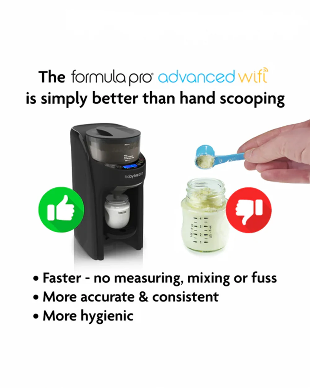 Baby Brezza Formula Pro Advanced Wifi Baby Formula Dispenser-Automatically Mix a Warm Formula Bottle from Your Phone Instantly-with 3 Temperature Settings-Adjustable Serving Size(60-300 ml)-Accurate Mixing-Airtight Formula Storage - Image 8