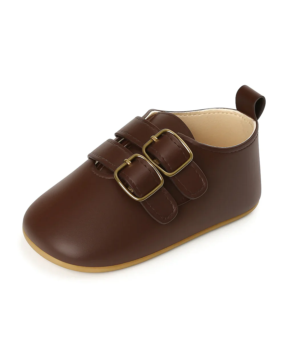 Baby Doe Brown Anti-Skid Buckle Shoes-For Infants - Image 2