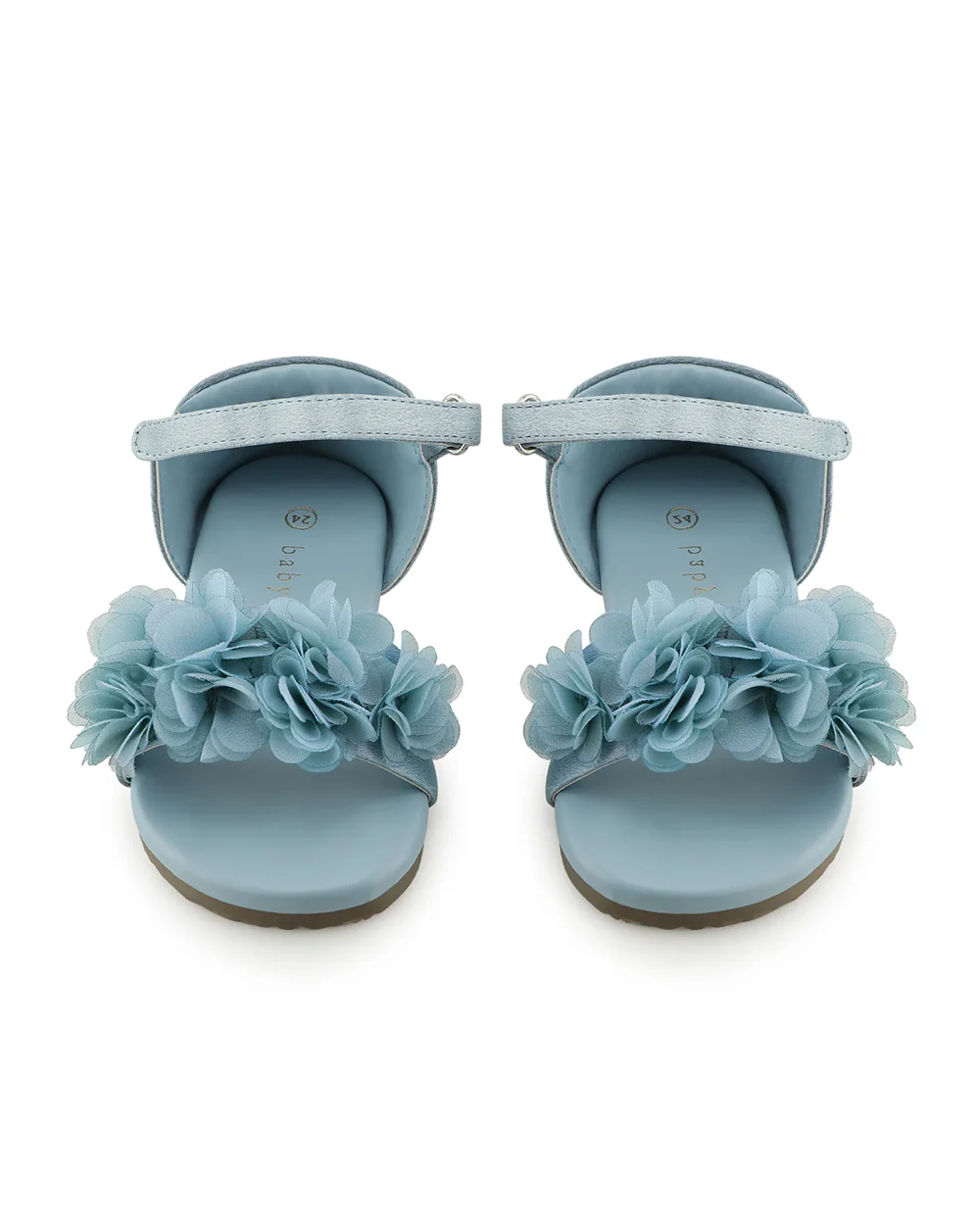 Baby Doe Ocean Blue Flower Print Velcro Sandals For Infants - Image 5
