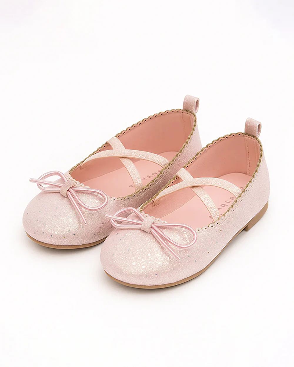 Baby Doe Pink Criss Cross Glitter Slip On Bellies-For Infants - Image 3
