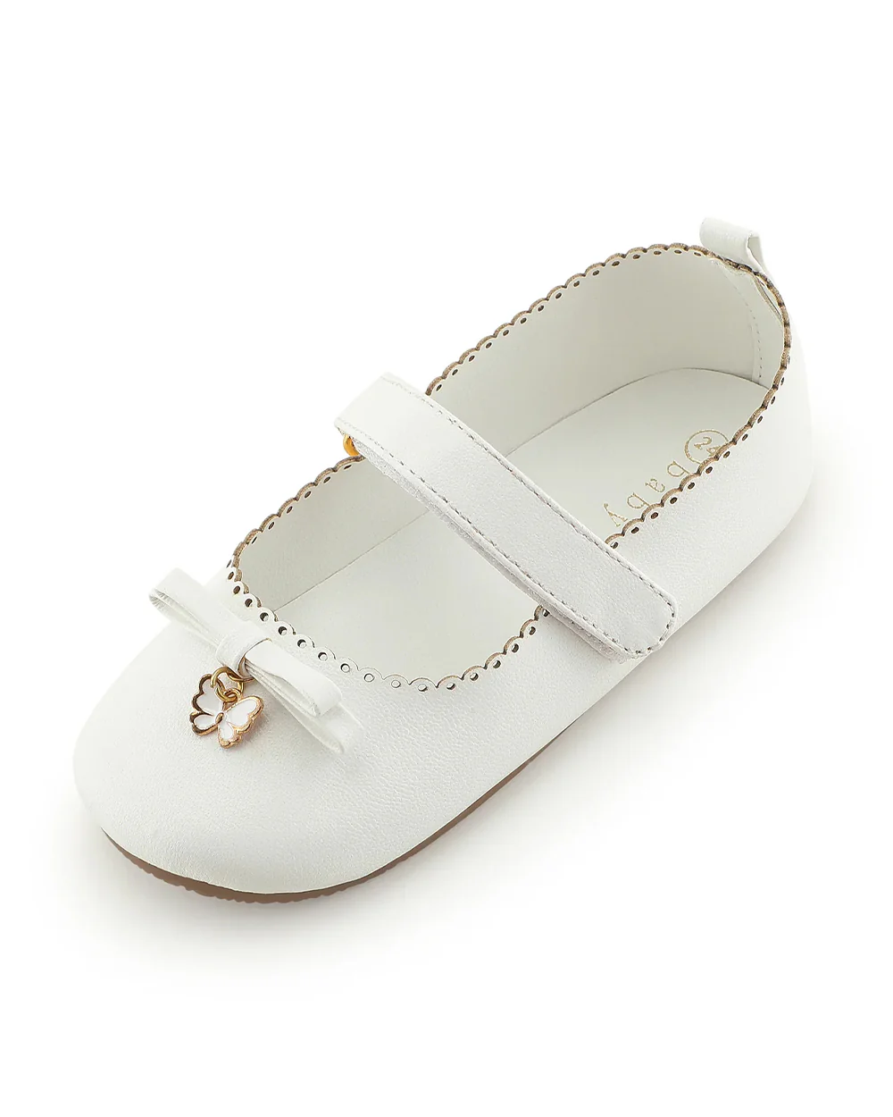 Baby Doe White Butterfly Velcro Bellies For Infants - Image 4