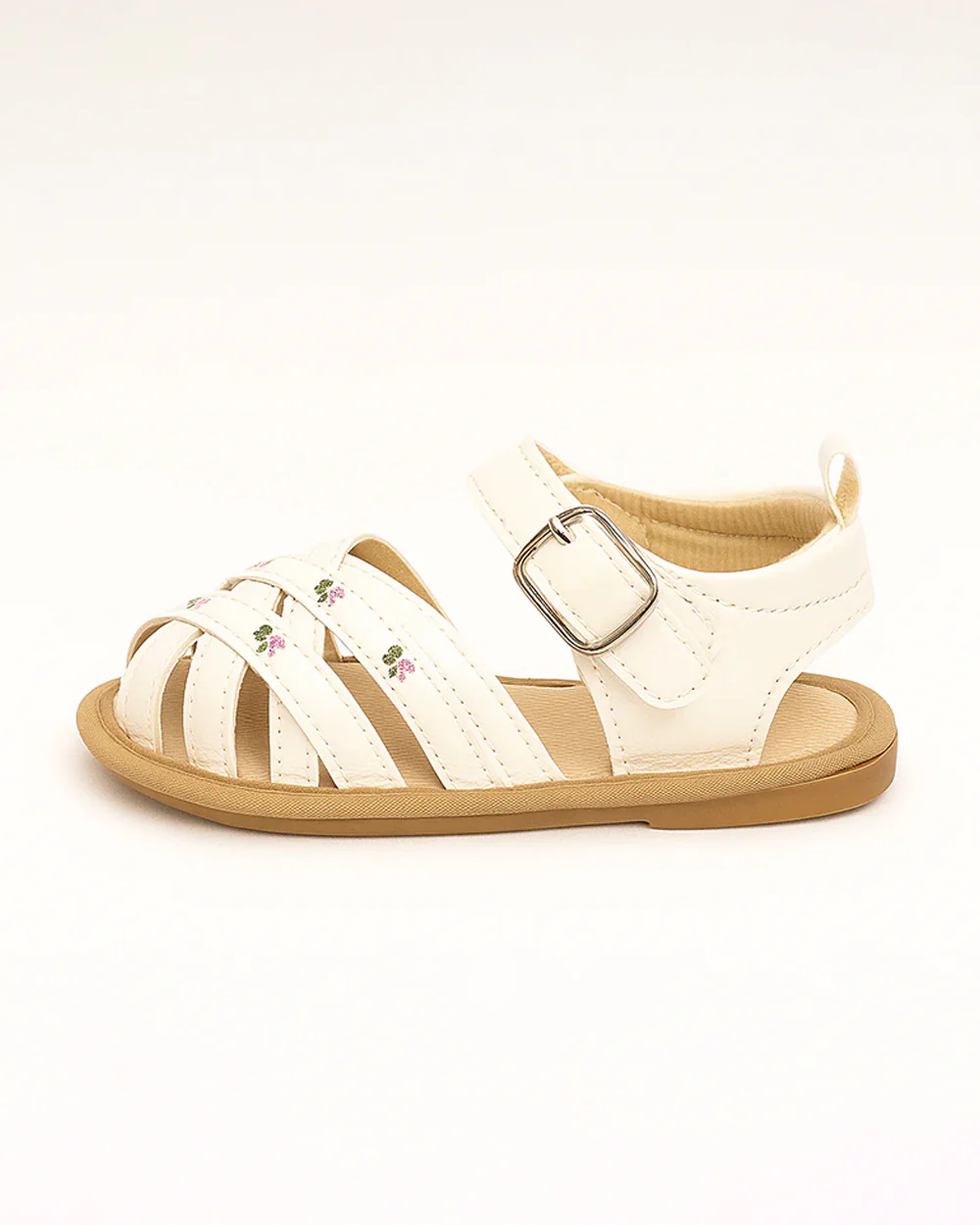 Baby Doe White Roses Buckle Sandal-For Infants - Image 2