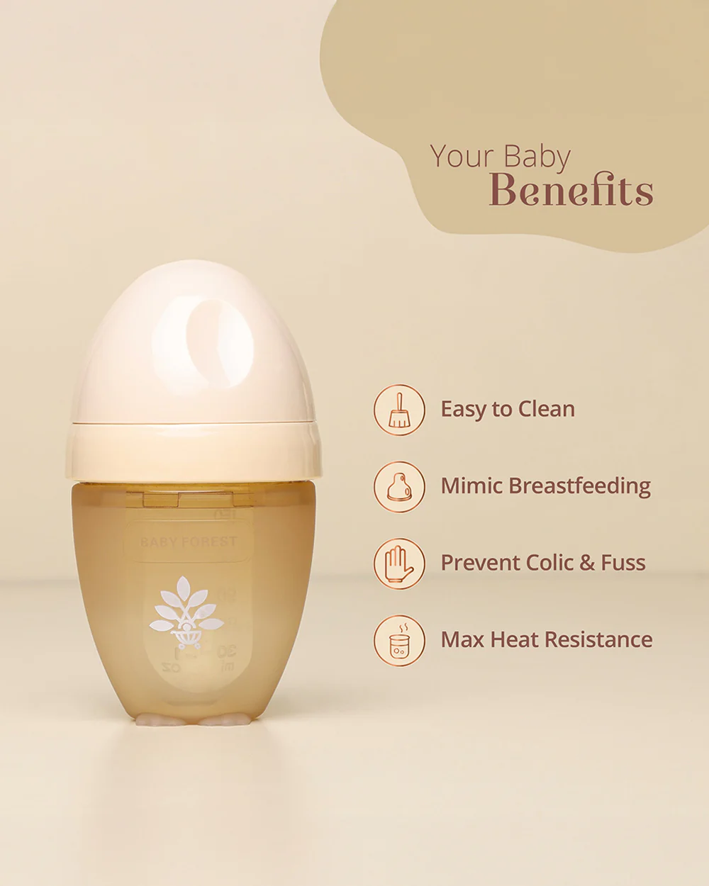 Baby Forest Laad Pyaar Feeding Bottle-Medium Flow-150 ml-0M+ - Image 2