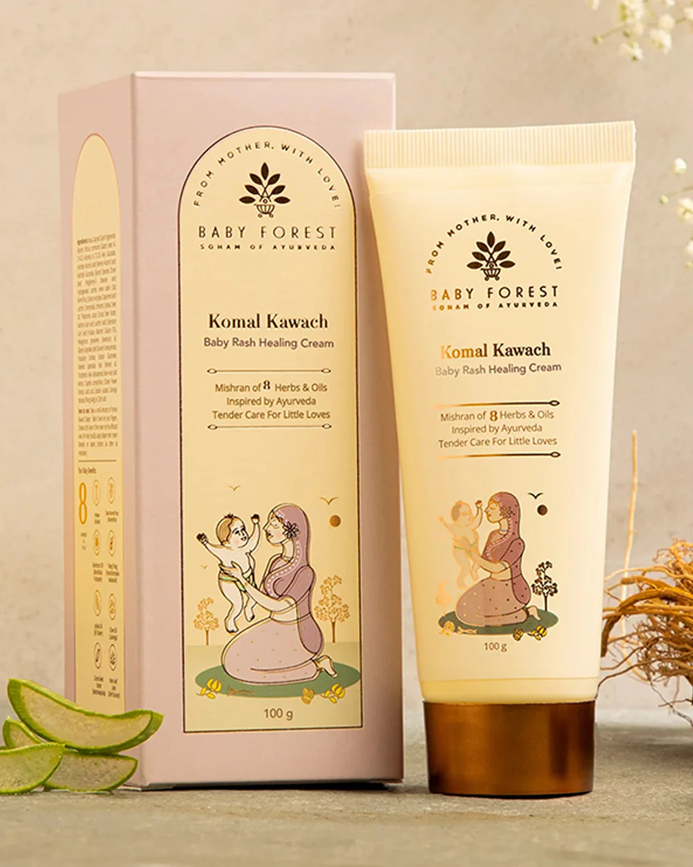 Baby Forest Komal Kawach Baby Diaper Rash Healing Cream-With Vetiver & Jojoba Oil-Nourishes & Hydrates Skin - Image 2