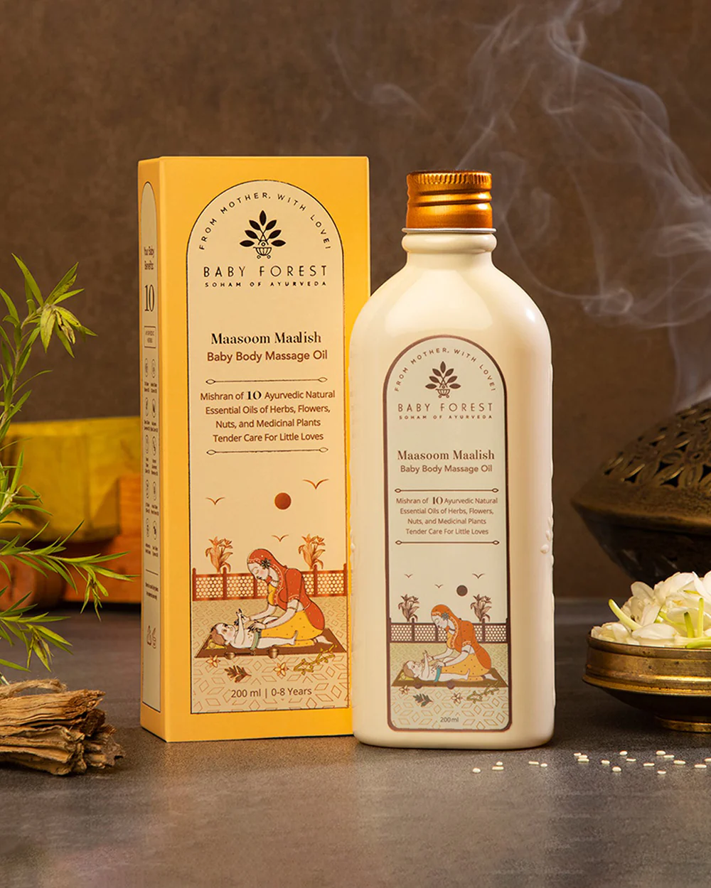 Baby Forest Maasoom Maalish Baby Body Massage Oil-With Coconut, Lavender & Olive Oil-Soothes Skin, Prevents Inflammation & Strengthens Bones & Muscles - Image 2