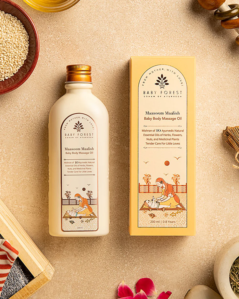 Baby Forest Maasoom Maalish Baby Body Massage Oil-With Coconut, Lavender & Olive Oil-Soothes Skin, Prevents Inflammation & Strengthens Bones & Muscles - Image 6