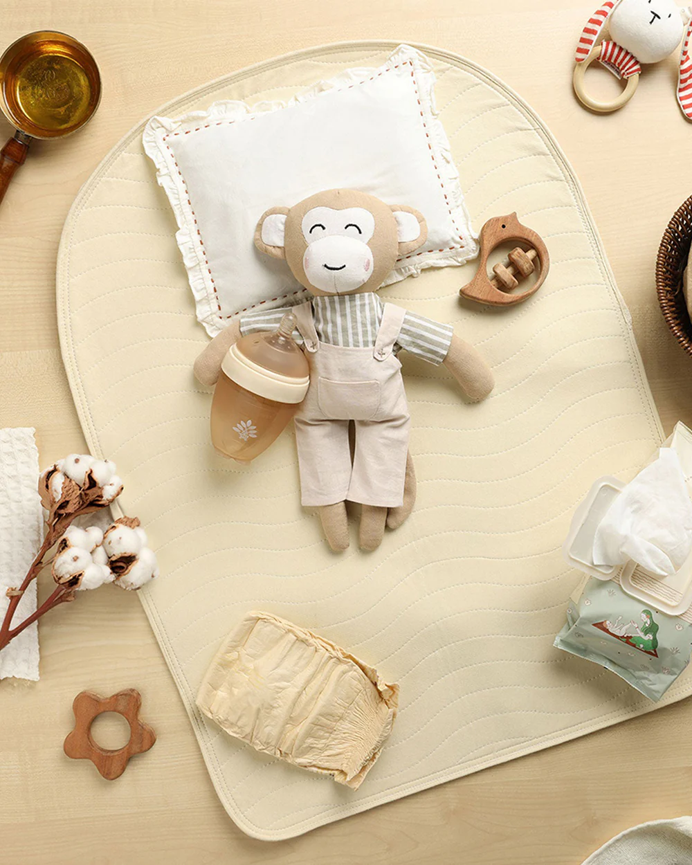 Baby Forest Makhmali Bichhauna Baby Sleeping and Changing Sheet-Organic Cotton-Leak Proof with High Absorbency-For Infants - Image 3
