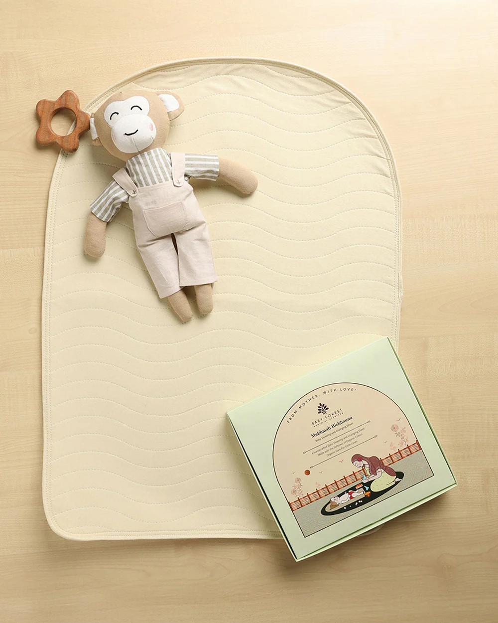 Baby Forest Makhmali Bichhauna Baby Sleeping and Changing Sheet-Organic Cotton-Leak Proof with High Absorbency-For Infants - Image 7