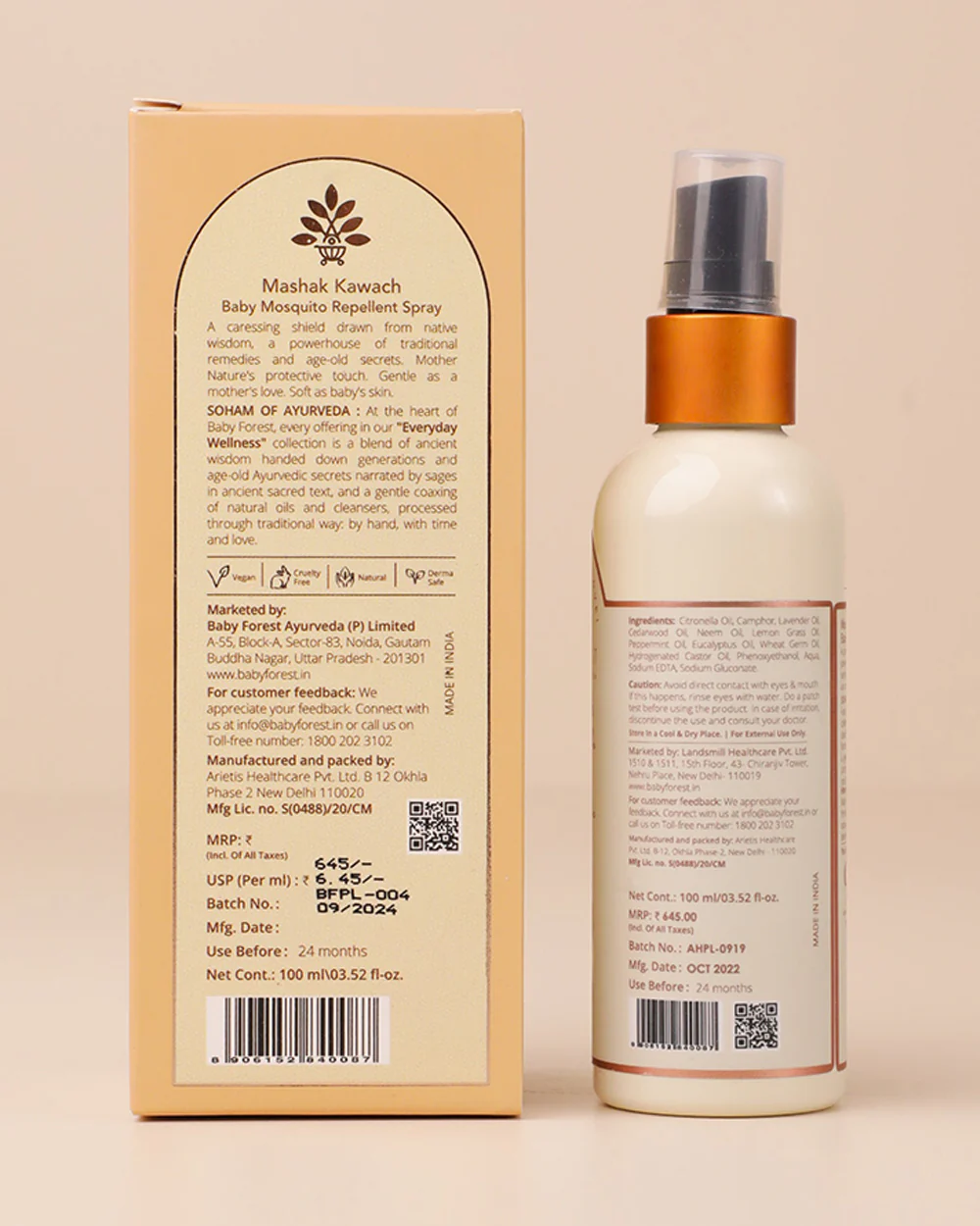 Baby Forest Mashak Kawach Mosquito Repellent Spray-Ayurvedic Formula-For Infants - Image 6