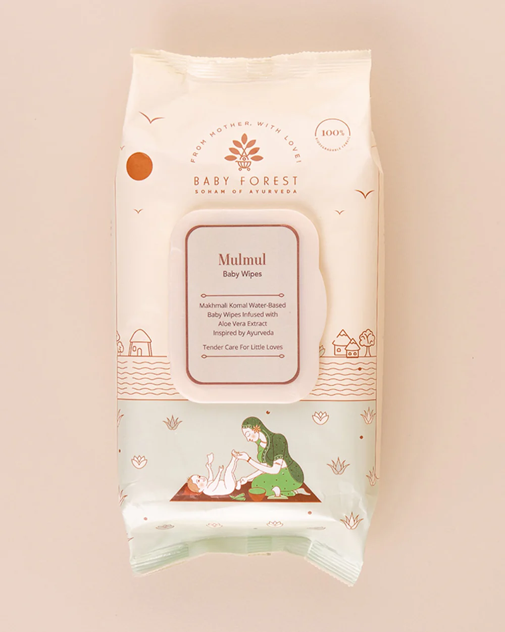 Baby Forest Mulmul Baby Wipes-With 99% Pure Water & Aloe Vera-Reduces Skin Redness & Rashes