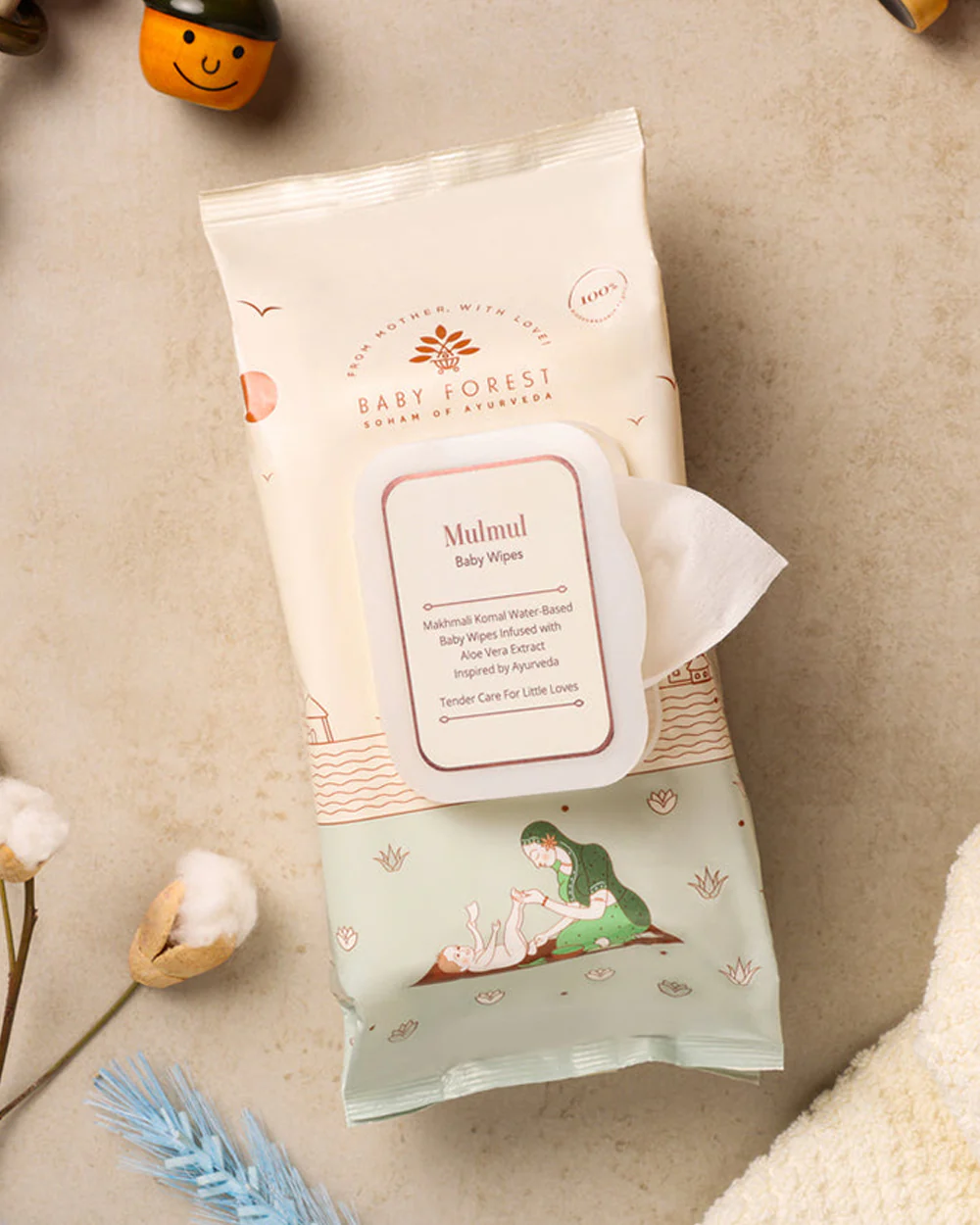 Baby Forest Mulmul Baby Wipes-With 99% Pure Water & Aloe Vera-Reduces Skin Redness & Rashes - Image 16