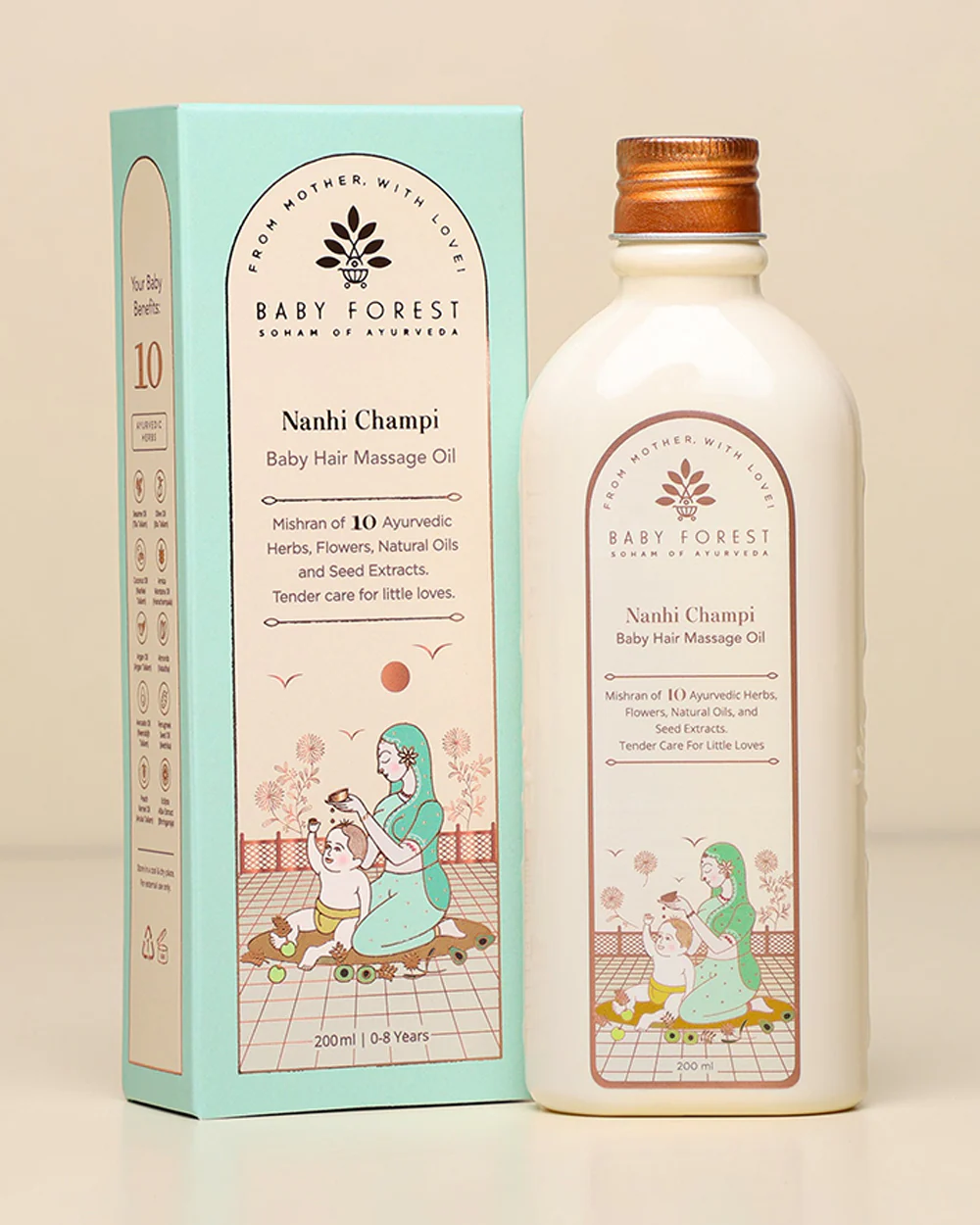 Baby Forest Nahni Champi Baby Hair Massage Oil-Vegan-With Nourishing & Cooling Effect-Stimulates Hair Growth, Prevents Hair Damage - Image 2