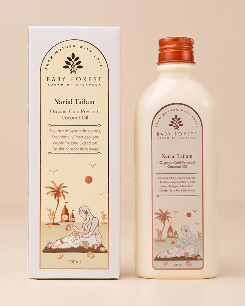 Baby Forest Narial Tailam Organic Cold Pressed Coconut Oil-Hydrates Skin, Helps Treat Chapped Lips & Strengthens Hair Roots - Image 4