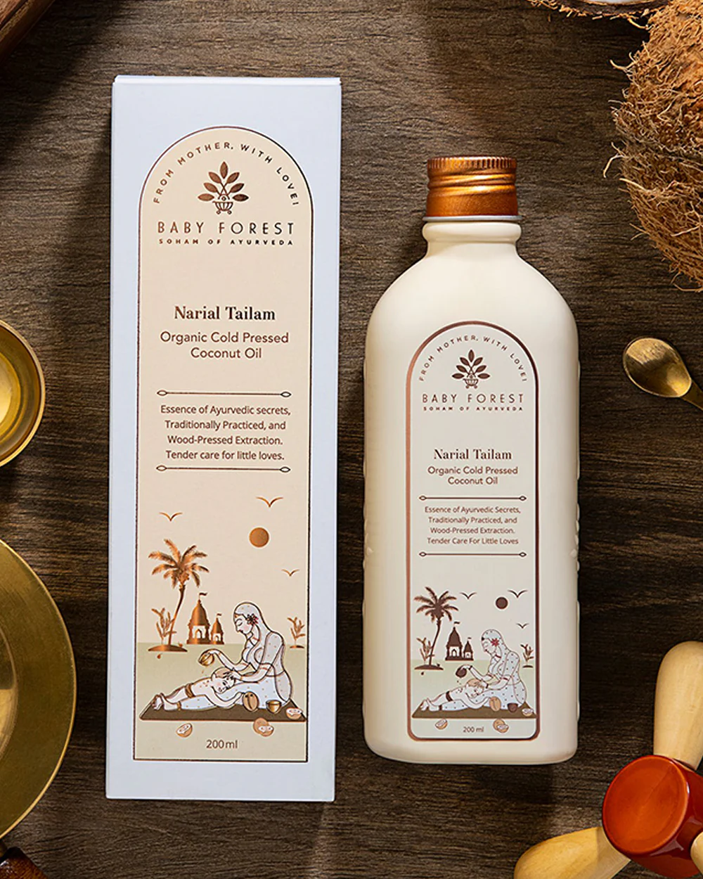 Baby Forest Narial Tailam Organic Cold Pressed Coconut Oil-Hydrates Skin, Helps Treat Chapped Lips & Strengthens Hair Roots - Image 5