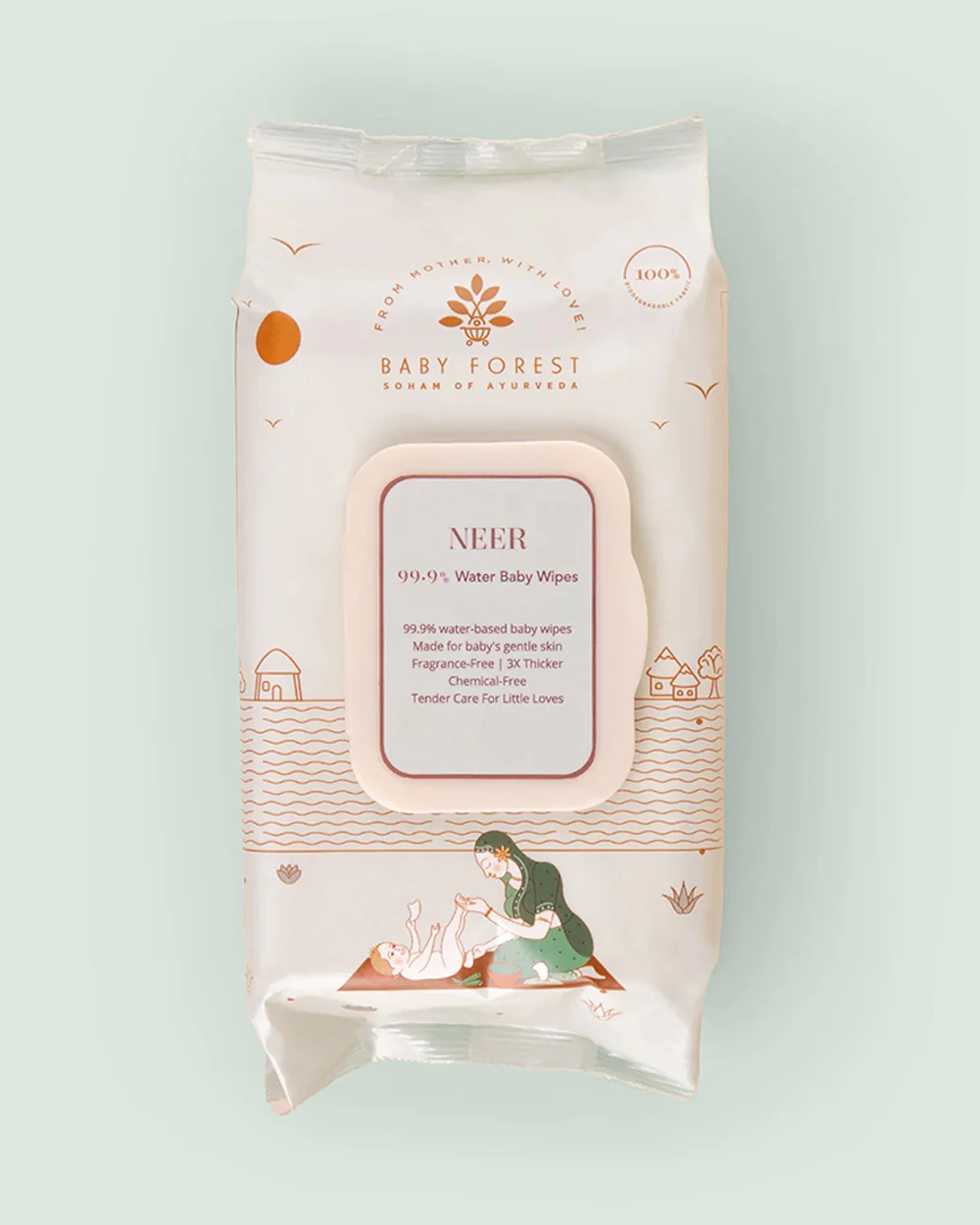 Baby Forest Neer 99.9% Water Baby Wipes-3x Thicker & Unscented-With Aloe Vera For Skin Soothening - Image 10