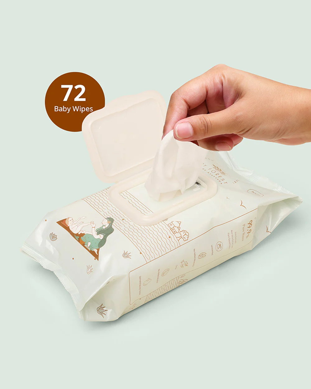 Baby Forest Neer 99.9% Water Baby Wipes-3x Thicker & Unscented-With Aloe Vera For Skin Soothening - Image 15