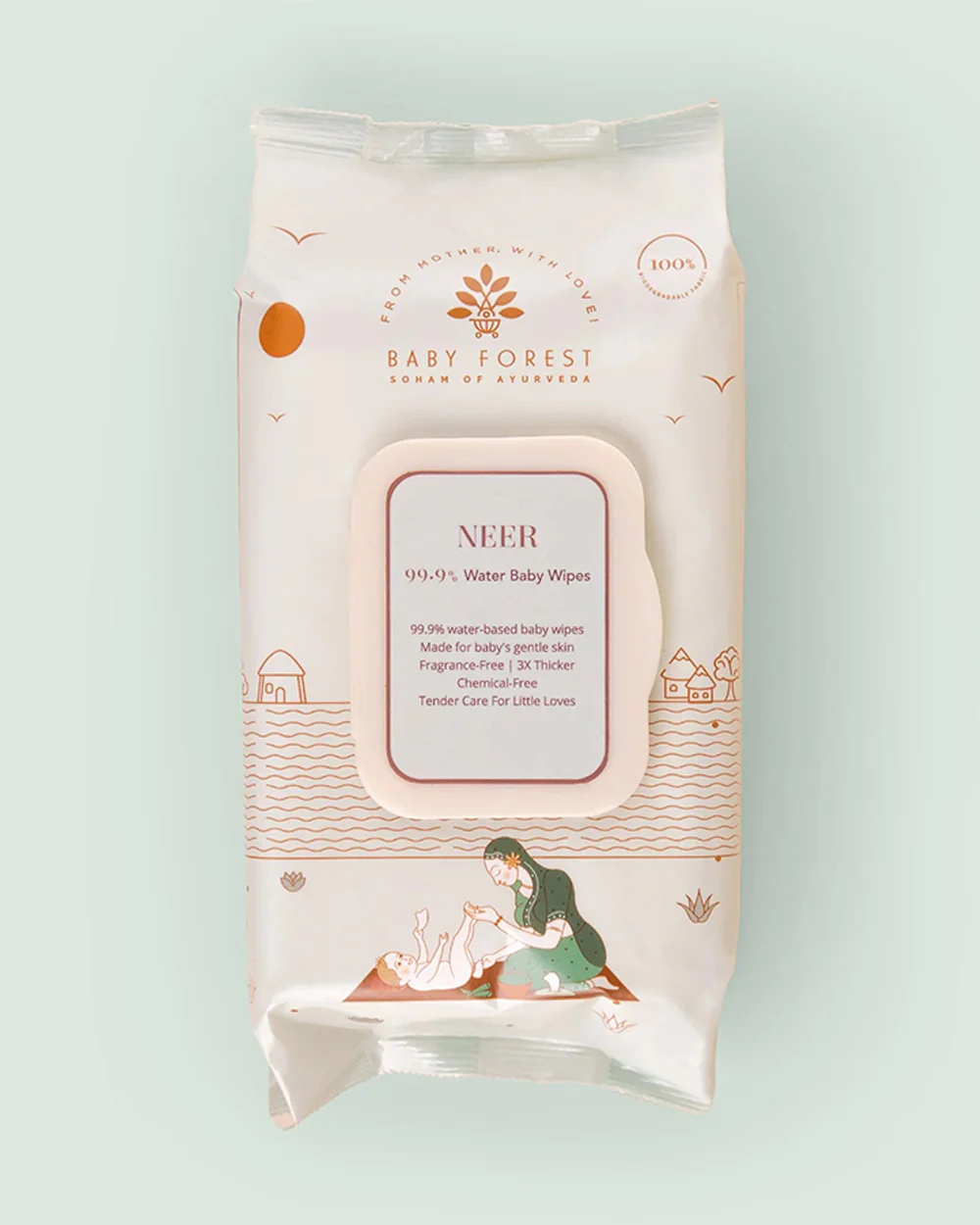 Baby Forest Neer 99.9% Water Baby Wipes-3x Thicker & Unscented-With Aloe Vera For Skin Soothening - Image 21
