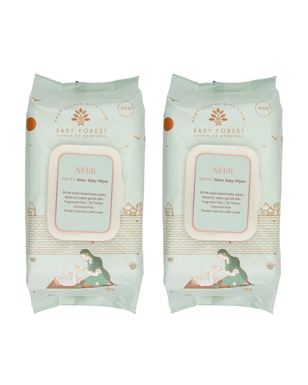 Baby Forest Neer 99.9% Water Baby Wipes-3x Thicker & Unscented-With Aloe Vera For Skin Soothening - Image 7