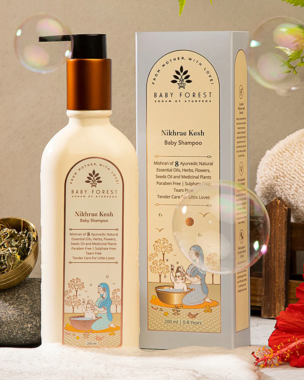 Baby Forest Nikhrae Kesh Baby Shampoo-With Aloe Vera & Coconut Oil-Prevents Rashes, Softens Scalp & Nourishes Skin - Image 2