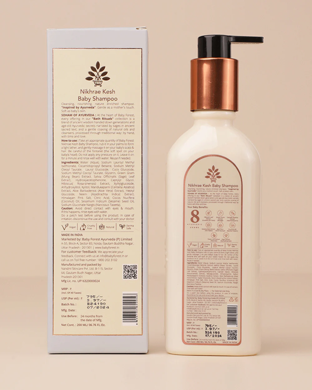Baby Forest Nikhrae Kesh Baby Shampoo-With Aloe Vera & Coconut Oil-Prevents Rashes, Softens Scalp & Nourishes Skin - Image 5