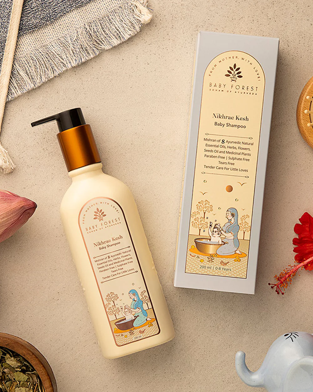 Baby Forest Nikhrae Kesh Baby Shampoo-With Aloe Vera & Coconut Oil-Prevents Rashes, Softens Scalp & Nourishes Skin - Image 6