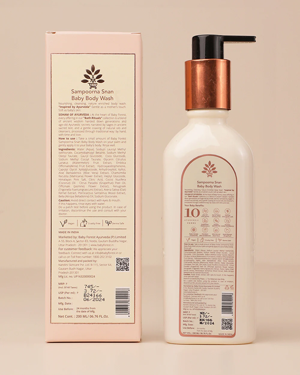 Baby Forest Sampoorna Snan Baby Body Wash-With Aloe Vera & Chamomile-Moisturizes & Hydrates Skin - Image 5