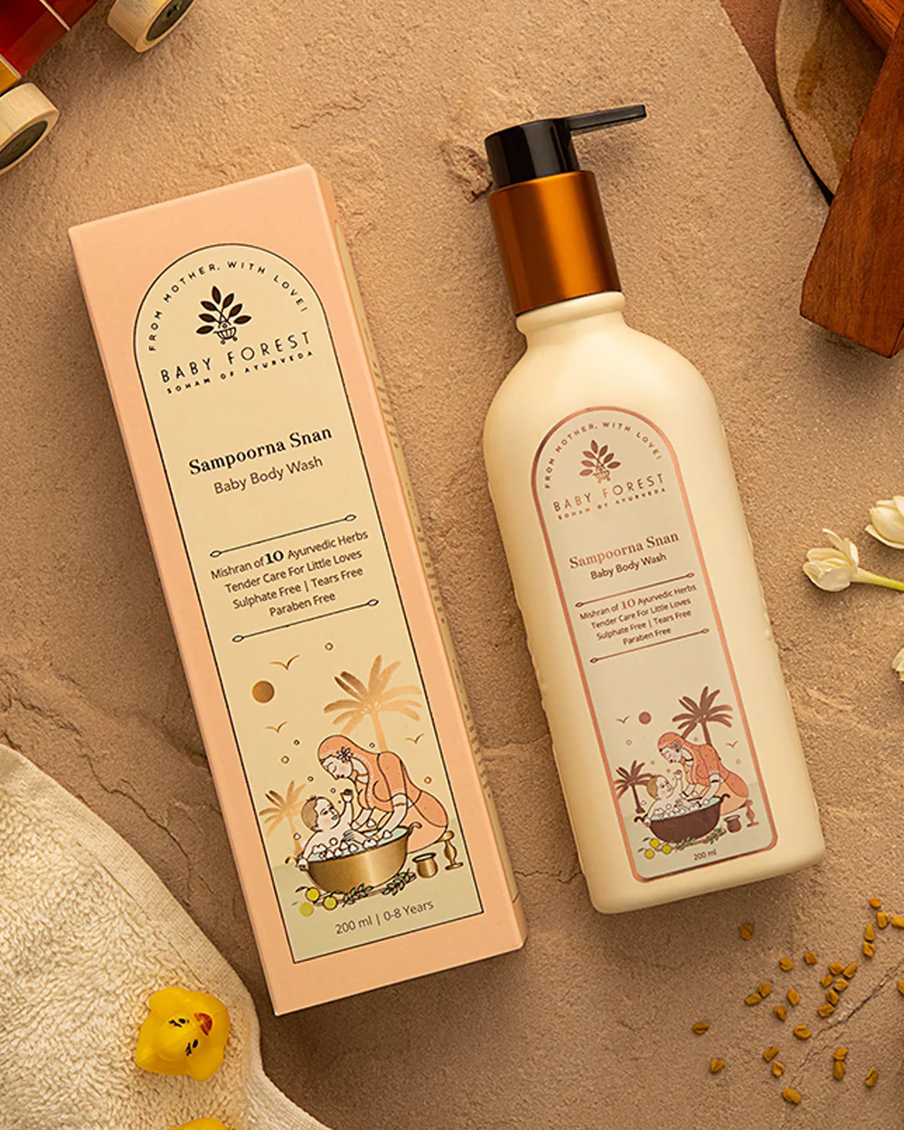 Baby Forest Sampoorna Snan Baby Body Wash-With Aloe Vera & Chamomile-Moisturizes & Hydrates Skin - Image 6